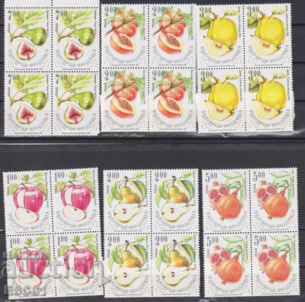 Auction  Clean Stamps Flora Fruits 1993 from Bulgaria /c