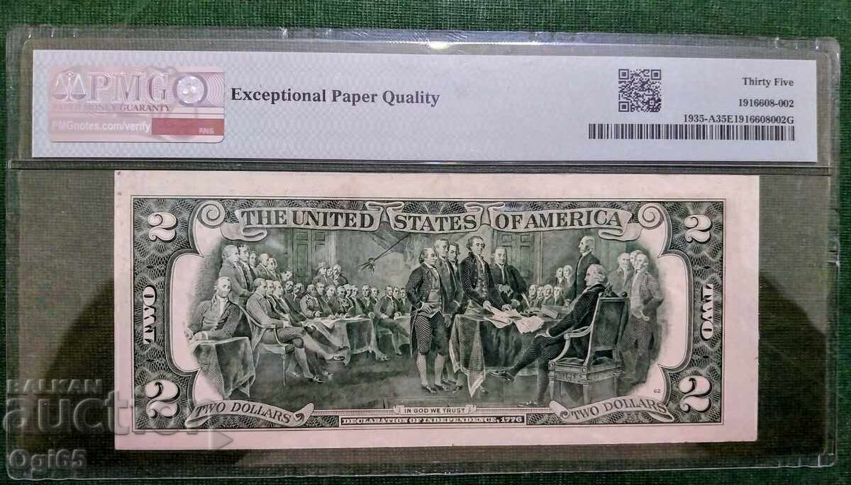 Юбилейна банкнота от САЩ 2 Долара 1976 год. PMG 35 EPQ с цена € 50.00 | 97.79 лв.