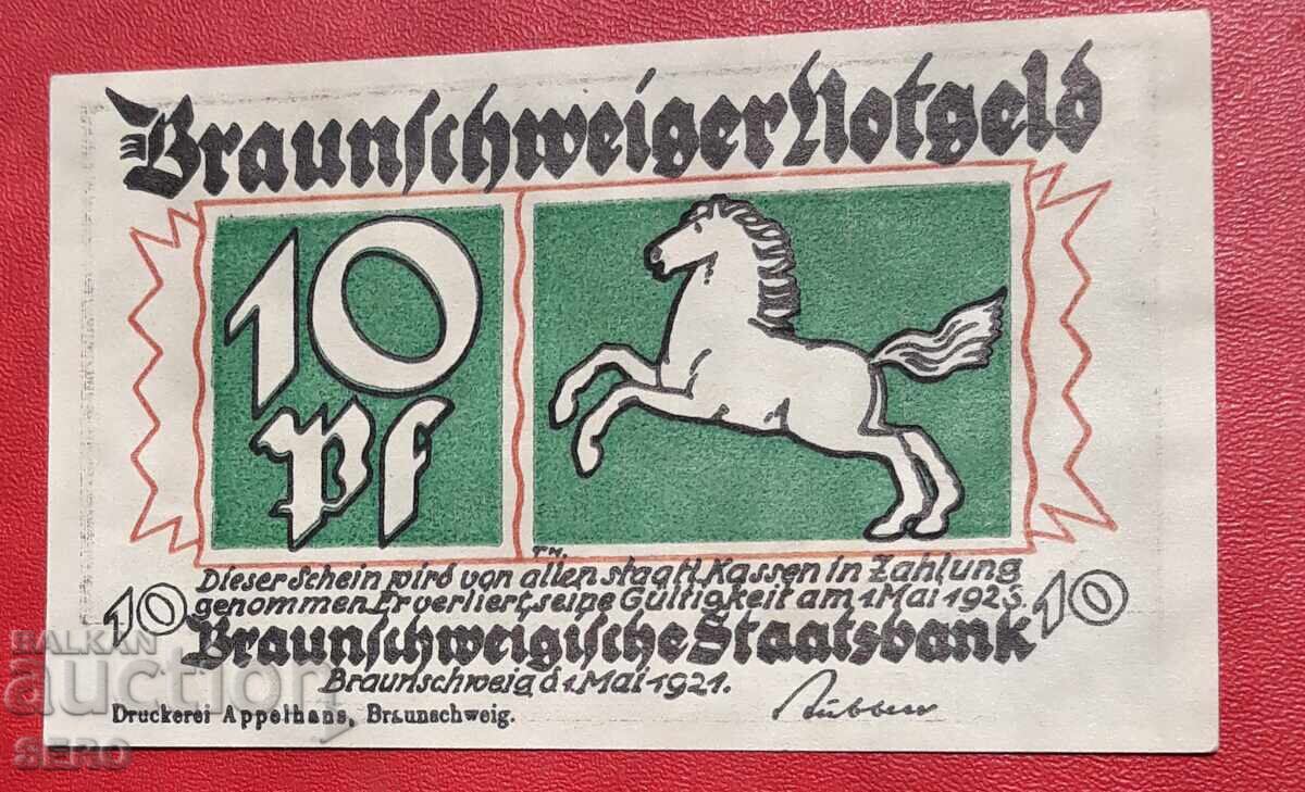 Banknote-Germany-Braunschweig-10 Pfennig 1921