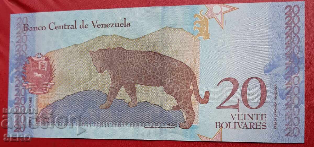 Banknote-Venezuela-20 bolivar 2018 with price € 0.25 | 0.49 BGN