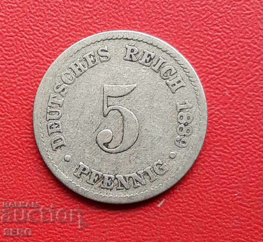 Germania - 5 pfennigi 1889 J - Hamburg Germania - 5 pfennigi 1889 J - Hamburg