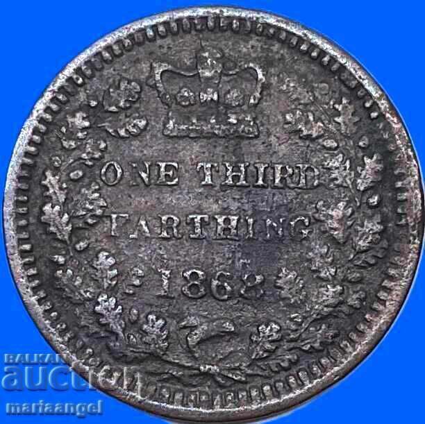 Великобритания 1/3 фартинг 1868 Виктория - рядка Великобритания 1/3 фартинг 1868 Виктория - рядка