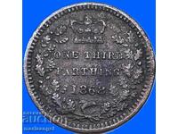 Great Britain 1/3 Farthing 1868 Victoria - Rare