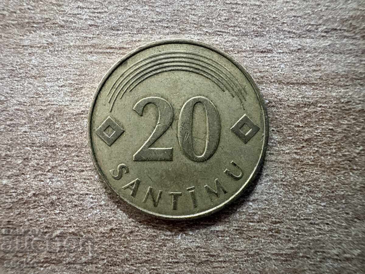 Латвия - 20 сантими (1992)