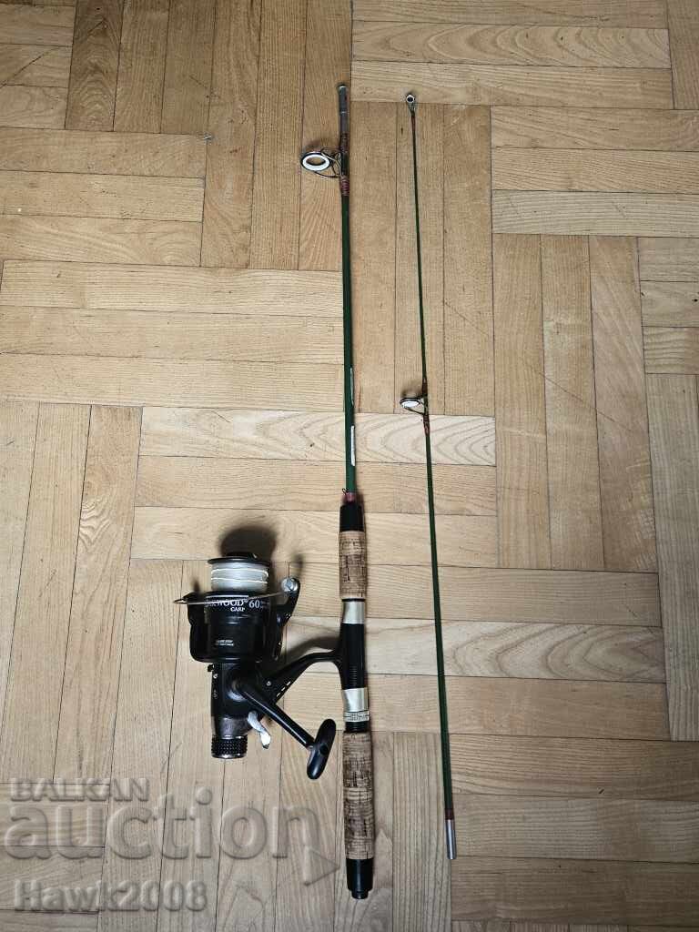 Compact German fishing rod set with reel and line