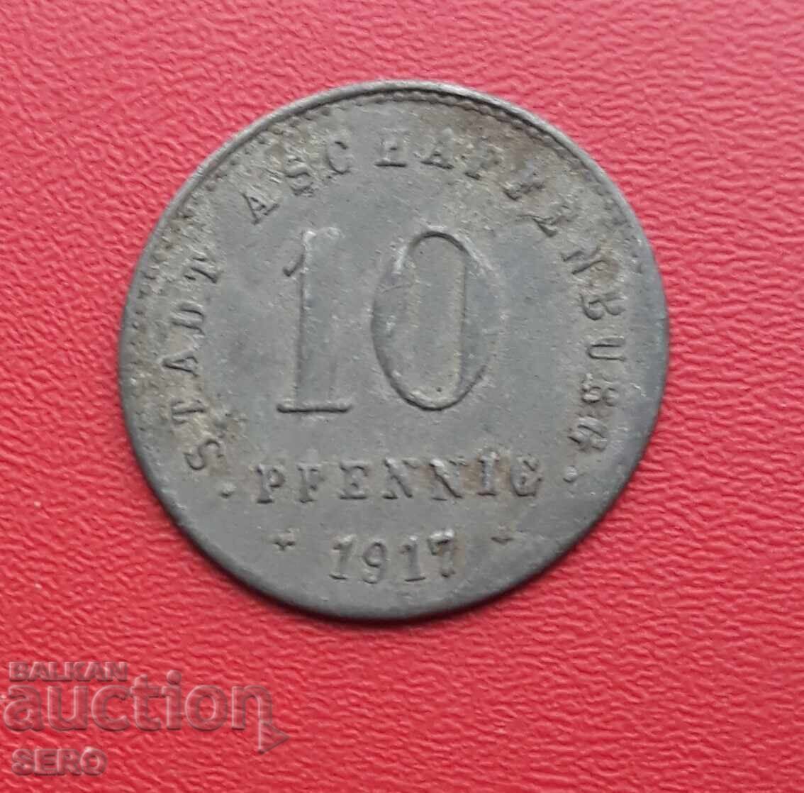 Germany-Bavaria-Aschaffenburg-10 Pfennig 1917
