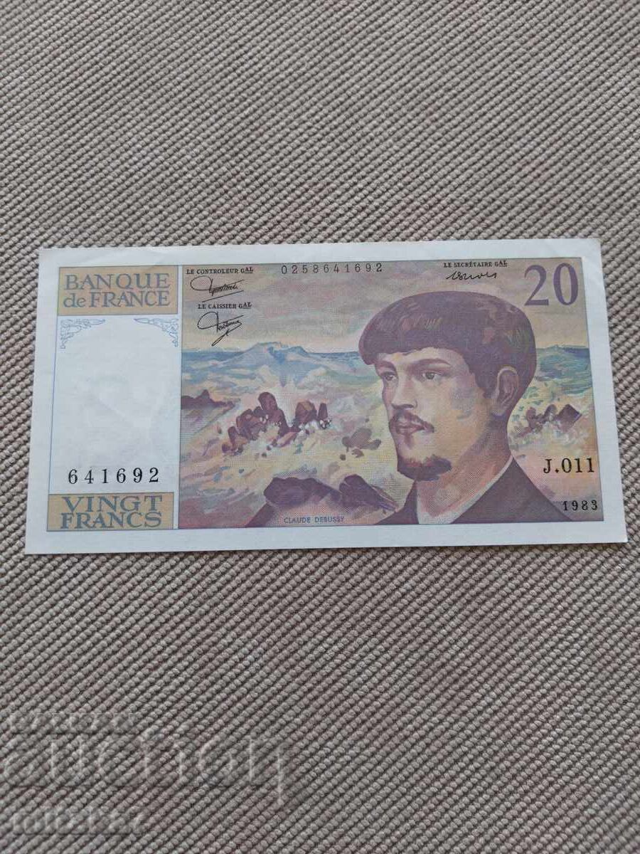 20 francs 1983, France 20 francs 1983, France