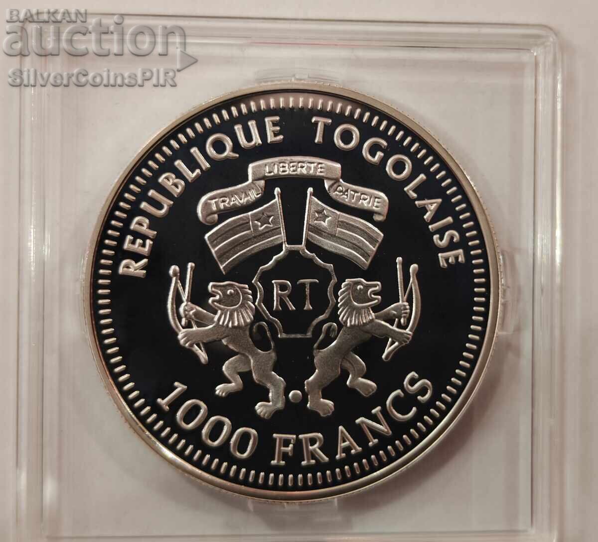 Silver 1000 Francs 2008 Olympics Togo - 5
