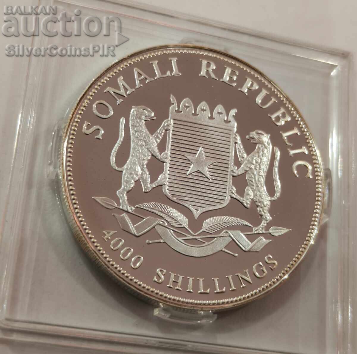 Silver 4000 Shillings 2008 Olympics Somalia - 5