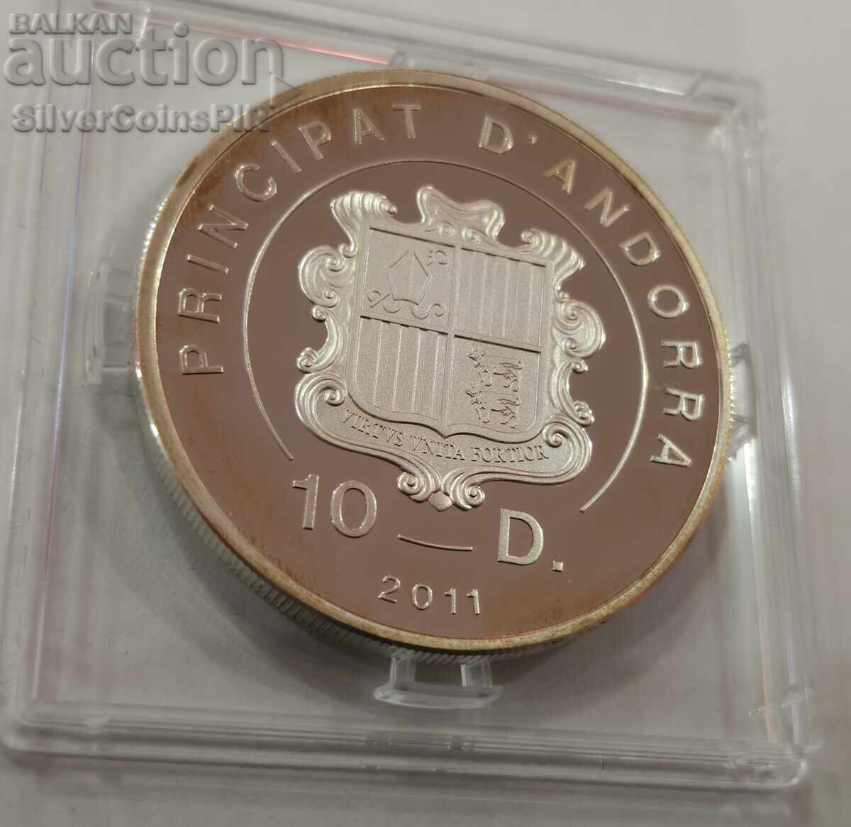 Ασημένιο νόμισμα 10 Δηνάρια Ολυμπιακοί Αγώνες 2014 Ανδόρα - 6