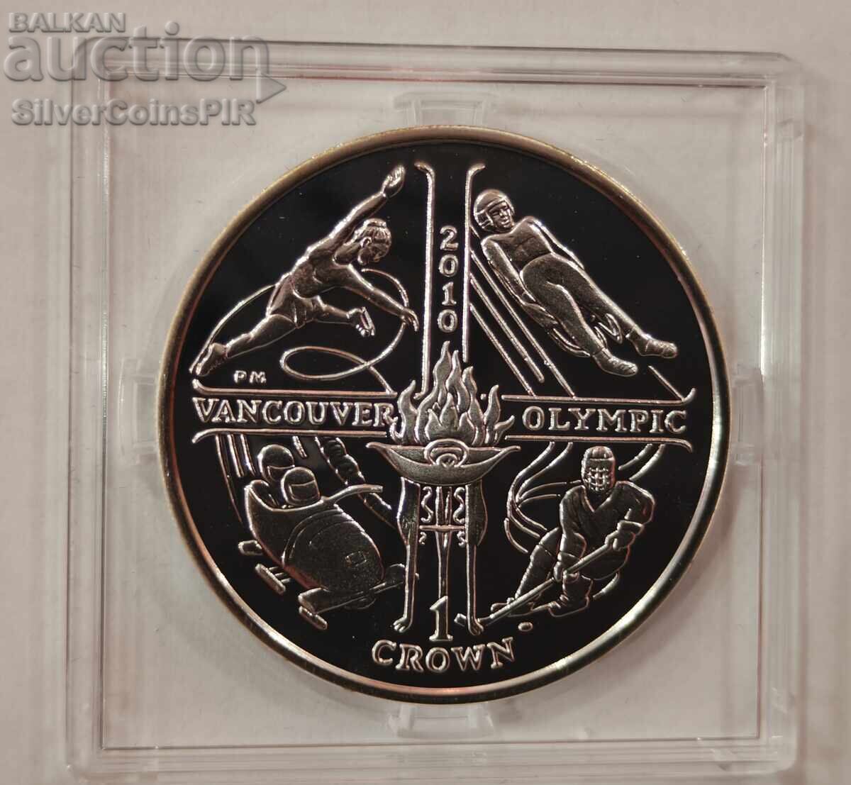 Δημοπρασία Ασημένιο 1 Κορώνι Ολυμπιακοί Αγώνες 2010 Νήσος του Μαν