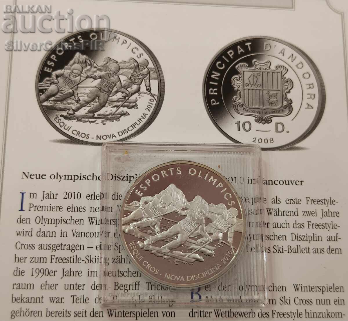 Сребро 10 Динера Олимпиада 2010 Андора