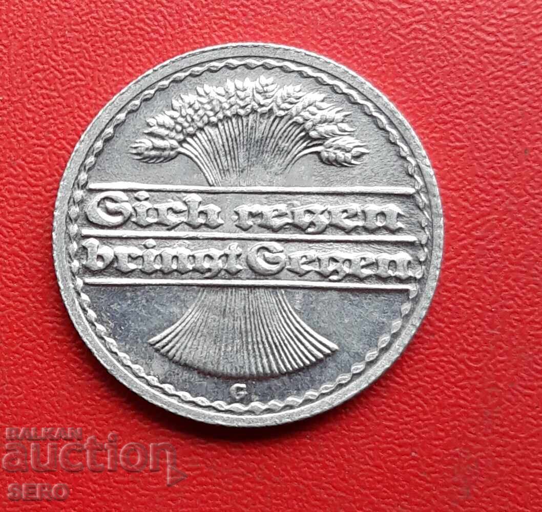 Germany-50 pfennig 1922 G-Karlsruhe-extra preserved with price € 0.71 | 1.39 BGN