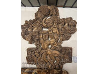 Carved Wood Panel "LOVE" – Monumental Composition