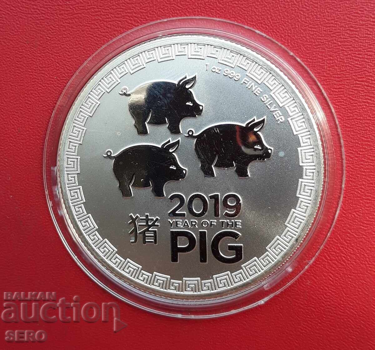 Niue Island 2 Dollars 2019 Year of the Pig