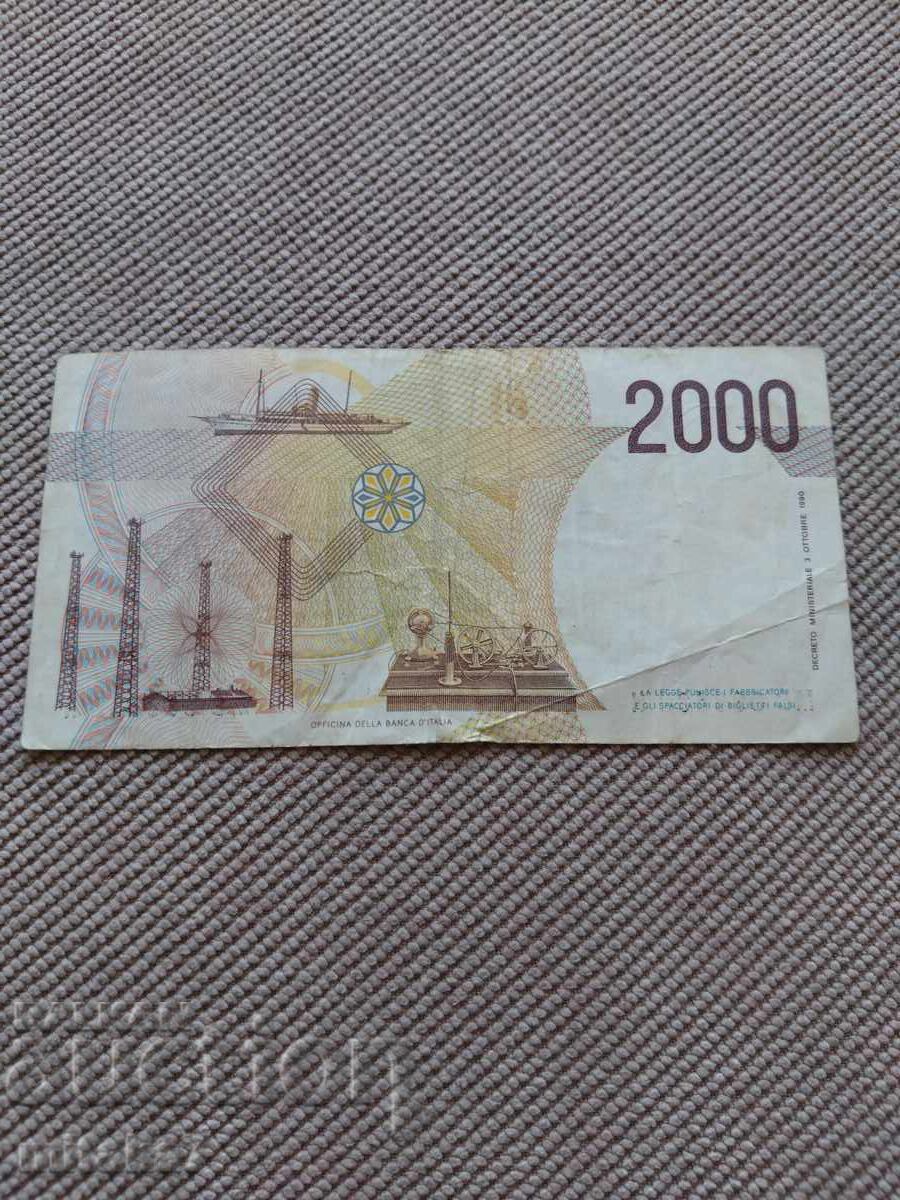 2000 лири 1990 година, Италия с цена € 0.80 | 1.56 лв.