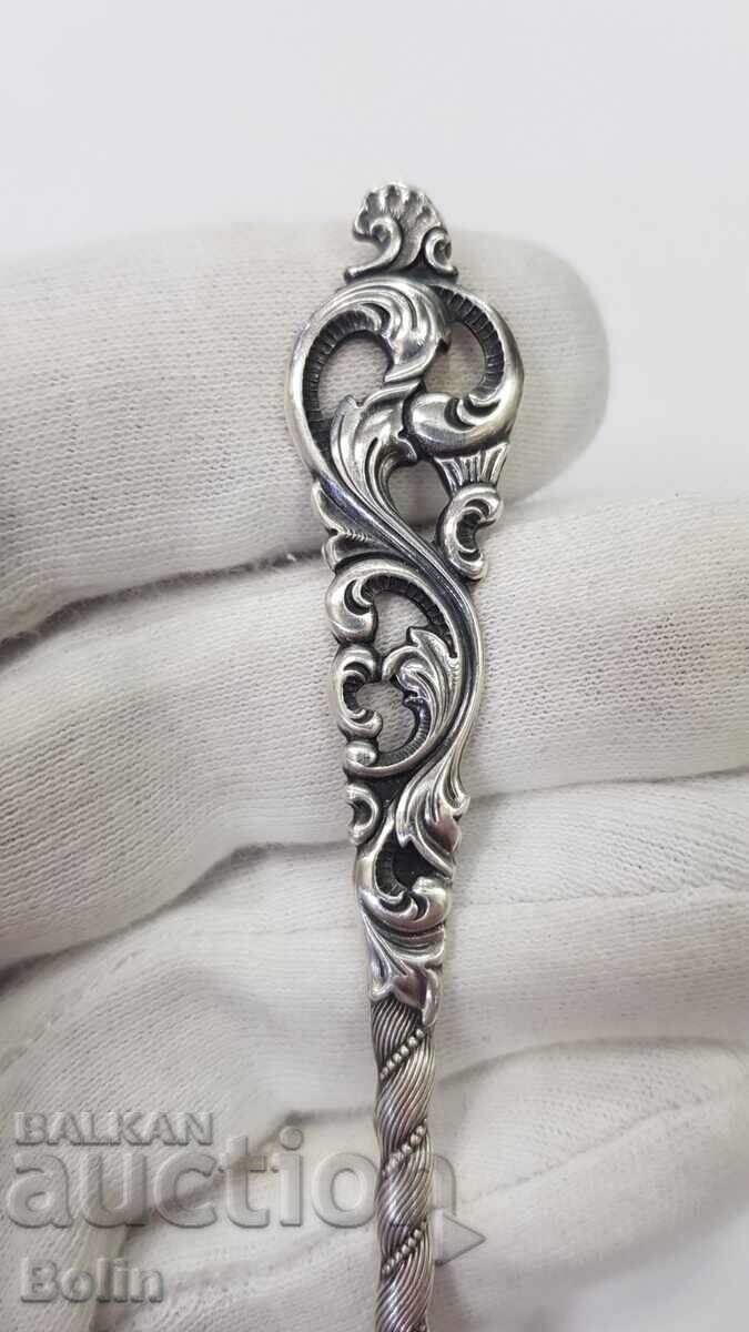 Auction  Beautiful silver sauce spoon, Europe - 830 purity