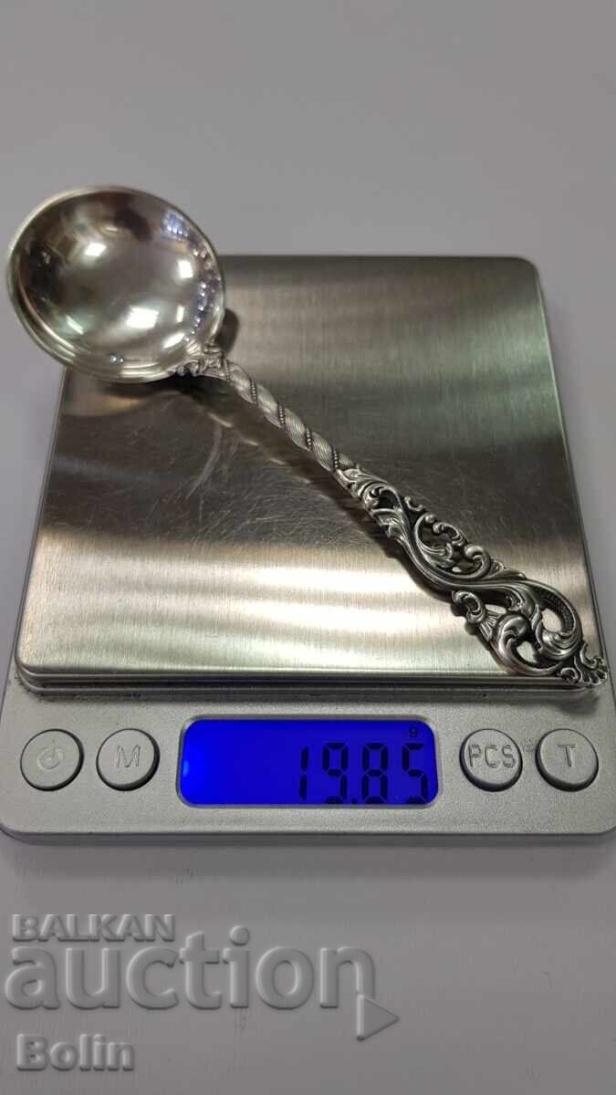 Beautiful silver sauce spoon, Europe - 830 purity - 7