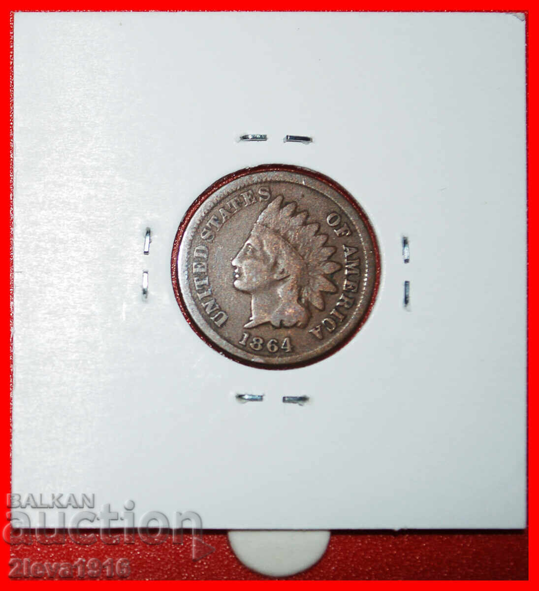 Ⰺ INDIAN HEAD (1864-1909): USA ★1 CENT 1864 UNCOMMON! HOLDER Ⰺ INDIAN HEAD (1864-1909): USA ★1 CENT 1864 UNCOMMON! HOLDER