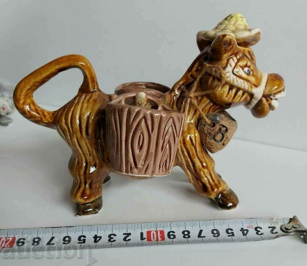 Delivery of . CERAMIC BULGARIAN FLAG DONKEY HORSE BRANDY GLASS GLASS