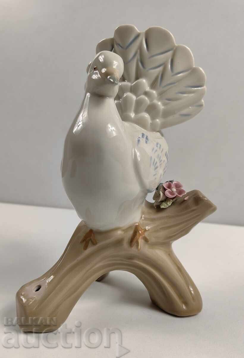 LARGE PORCELAIN FIGURE FIGURINE DOVE - THE FLOWER IS A SONG - 6