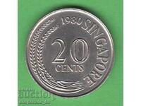 (¯`'•.¸ 20 cenți 1980 SINGAPORE aUNC ¸.•'´¯)