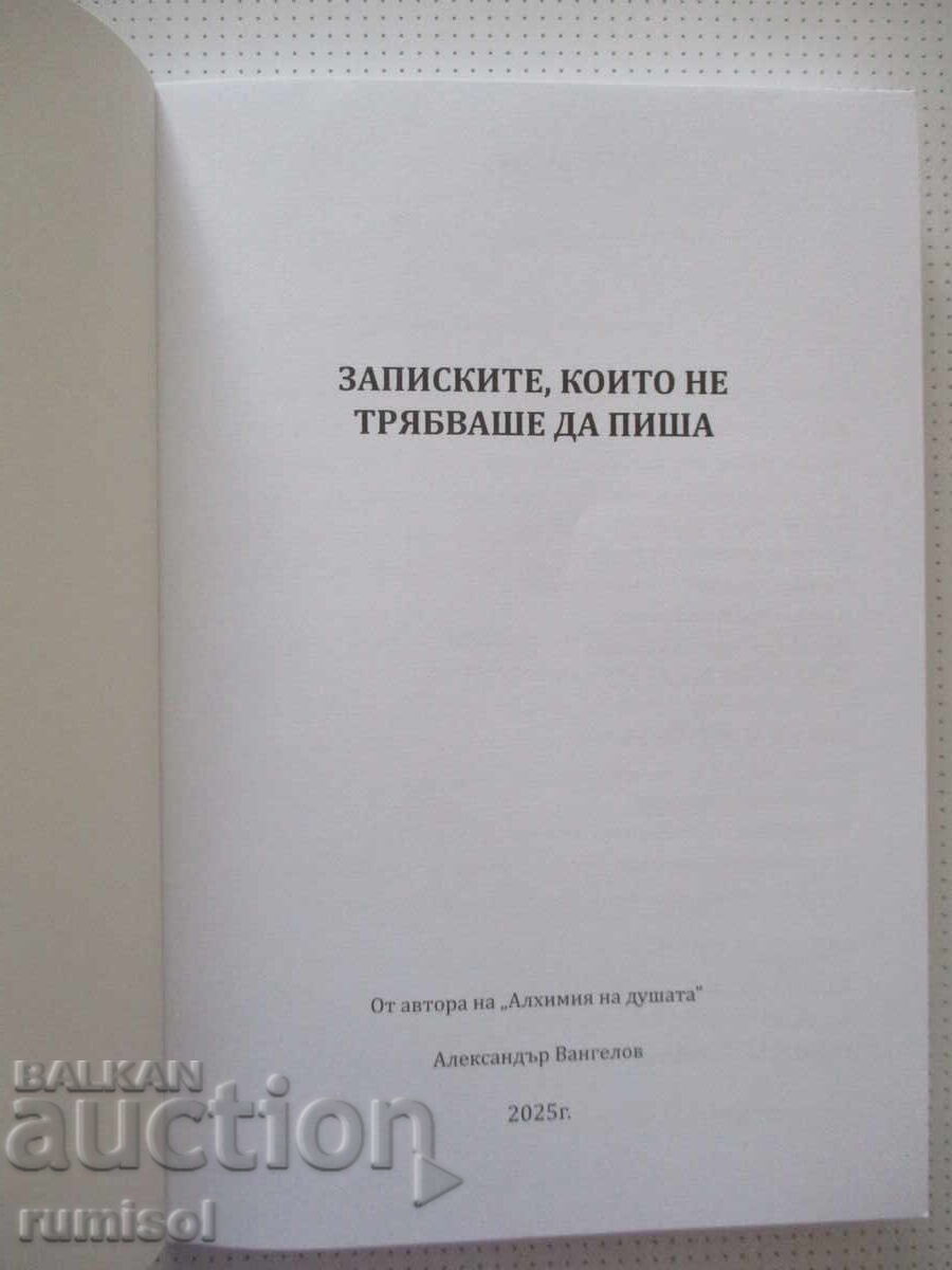 The Notes I Shouldn't Have Written - Aleksandar Vangelov with price € 16.99 | 33.23 BGN