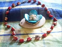 Beautiful mother-of-pearl set necklace bracelet large mother-of-pearl pendant