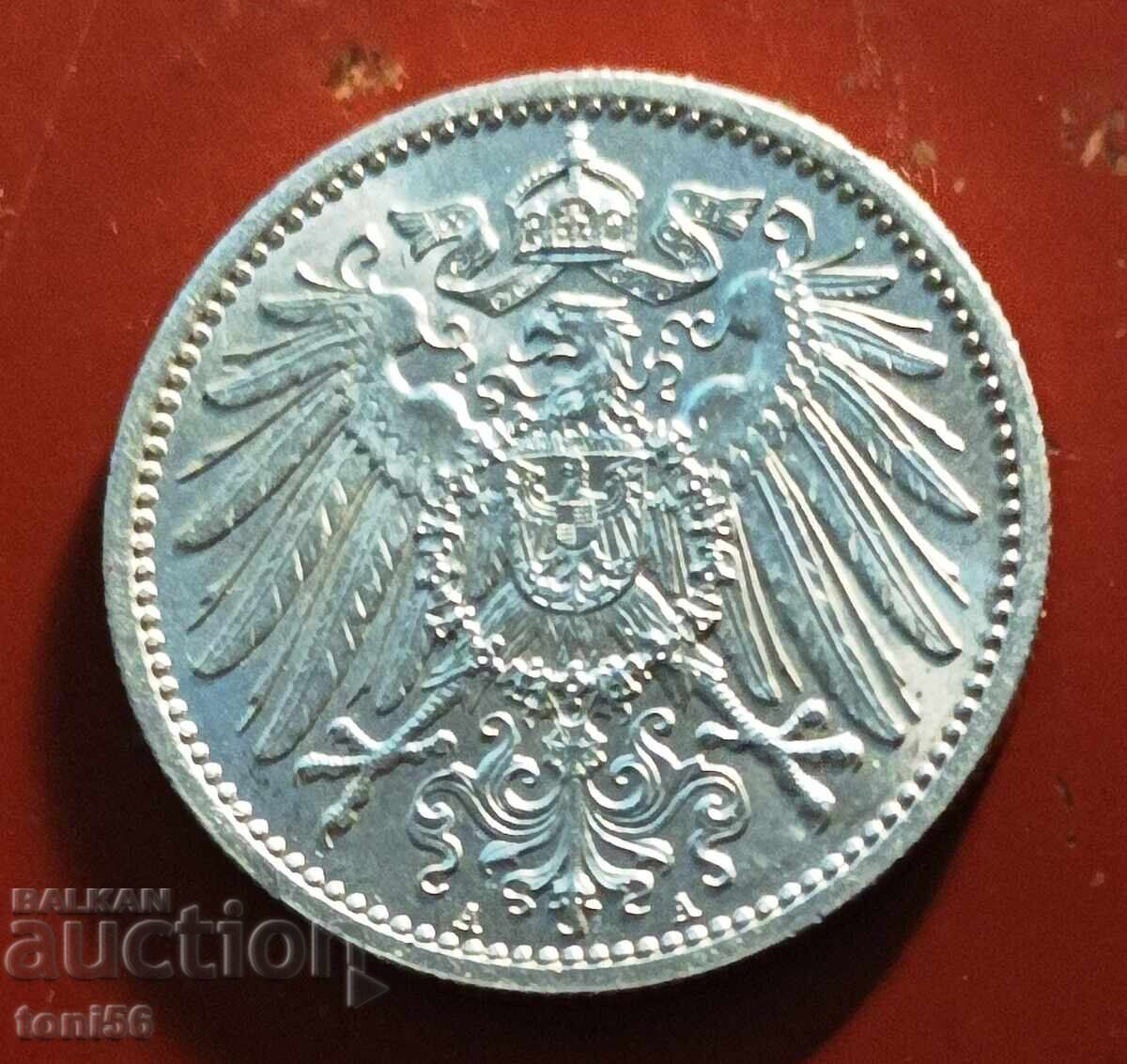 Γερμανία 1 μάρκο 1908 A μεγάλος αετός UNC με τιμή € 22.00 | 43.03 BGN