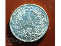 Germany 1 Mark 1908 A Large Eagle UNC