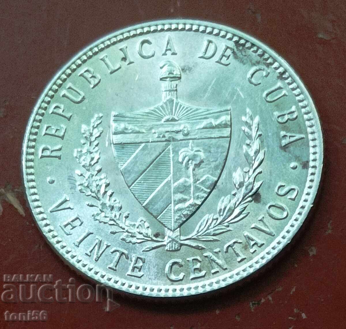 Cuba 20 centavos 1949 UNC Cuba 20 centavos 1949 UNC
