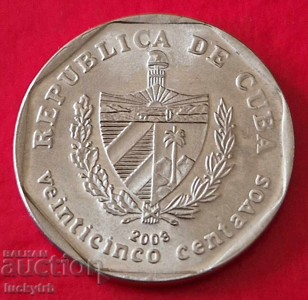 25 centavos 2008 - Κούβα με τιμή € 0.70 | 1.37 BGN