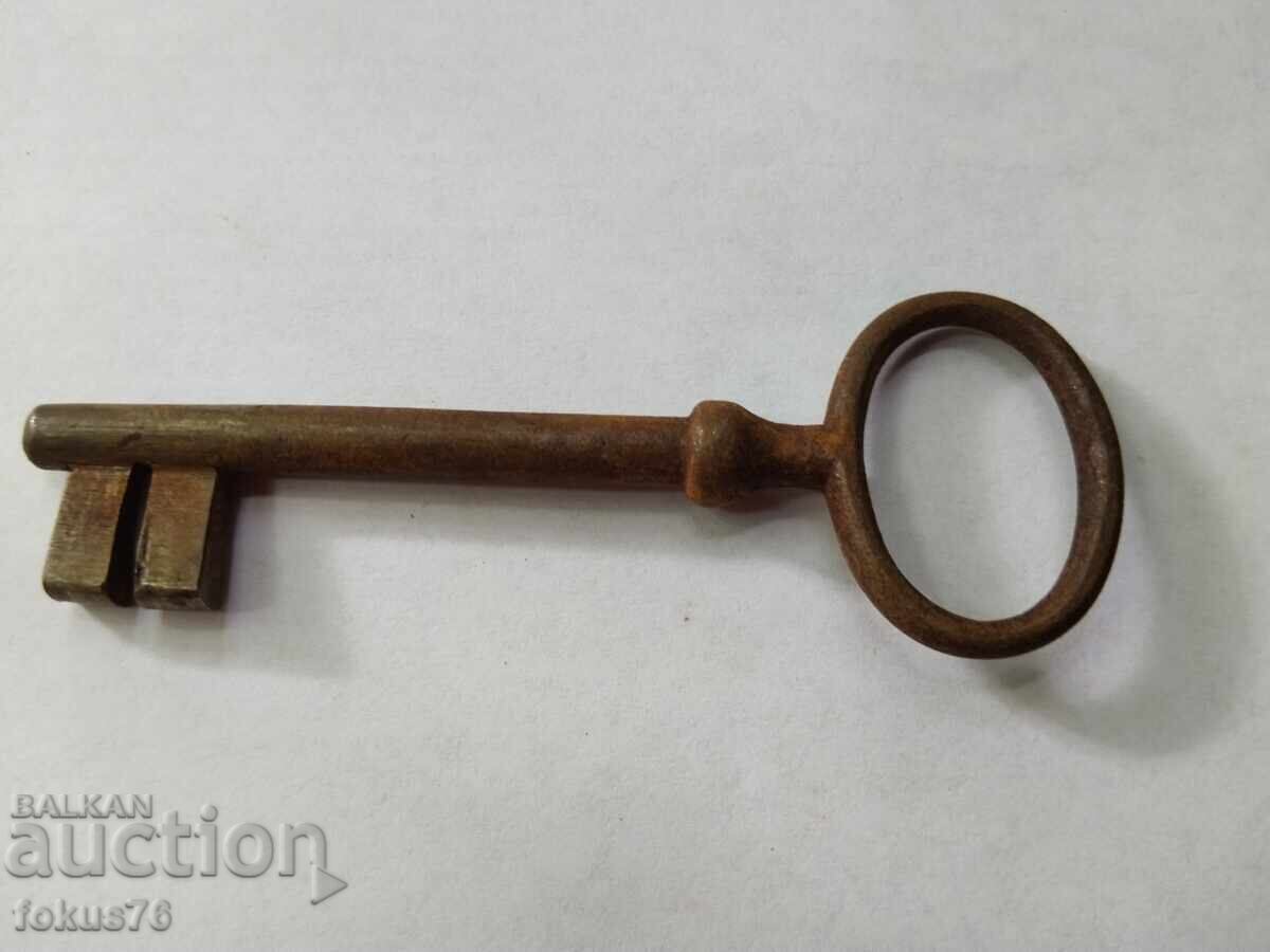 Old large iron key for gate latch lock door 4 Old large iron key for gate latch lock door 4