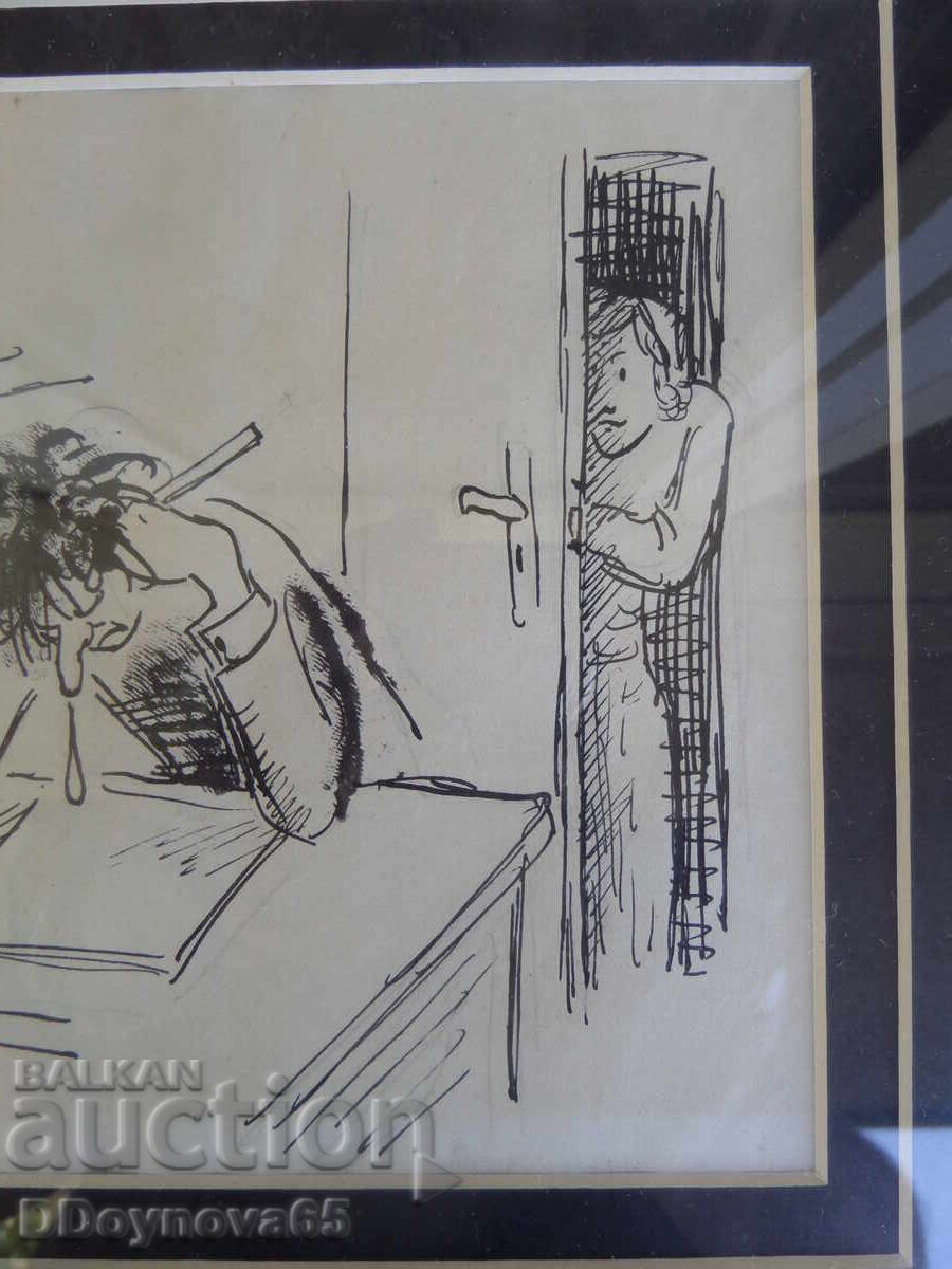 Livrarea Stoyan Venev, „Scriitor” - desen în tuș