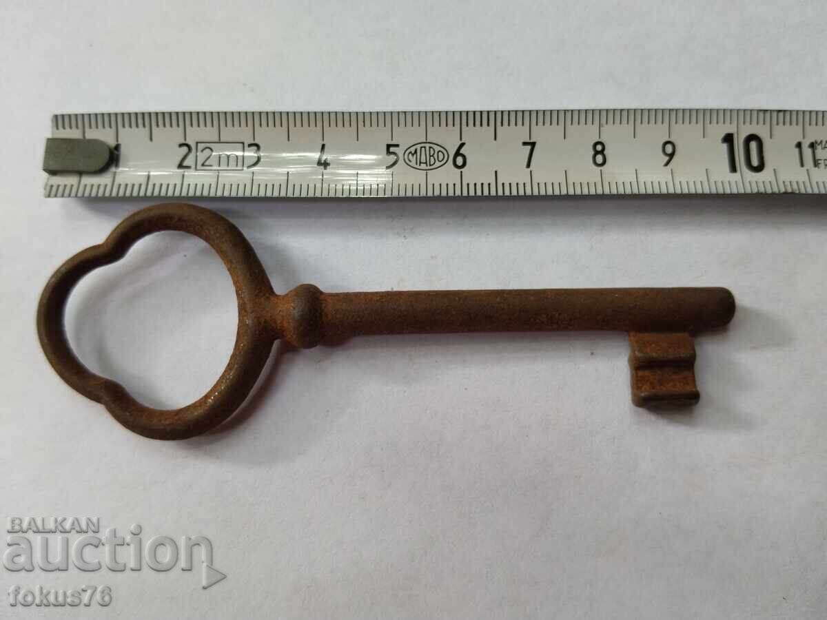 Auction  Old large iron key for gate bolt lock door 6