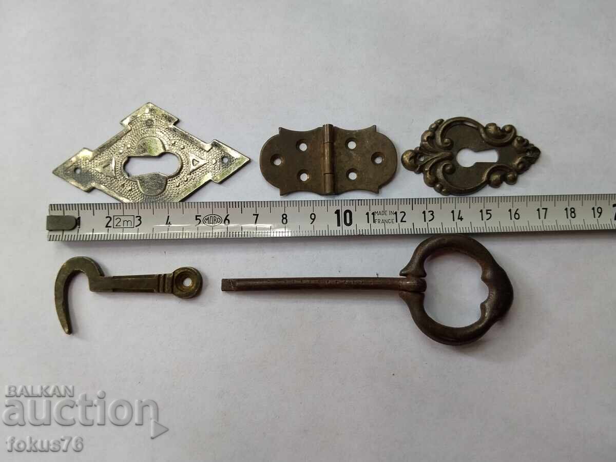 Auction Lot of old hinges rings hardware Auction Lot of old hinges rings hardware
