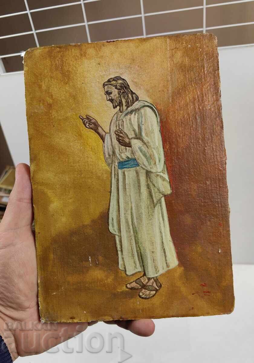 ICOANĂ VECHE FRUMOASĂ PICTATĂ IISUS HRISTOS - 5