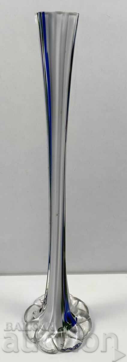 Auction  TALL GLASS VASE