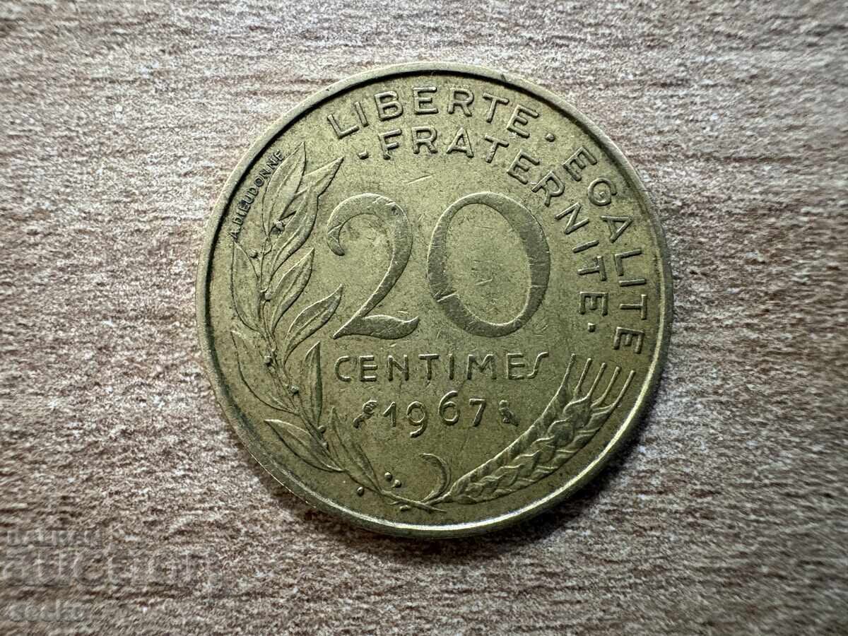 Франция - 20 сантима (1967)