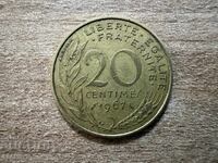 Franța - 20 centime (1967)