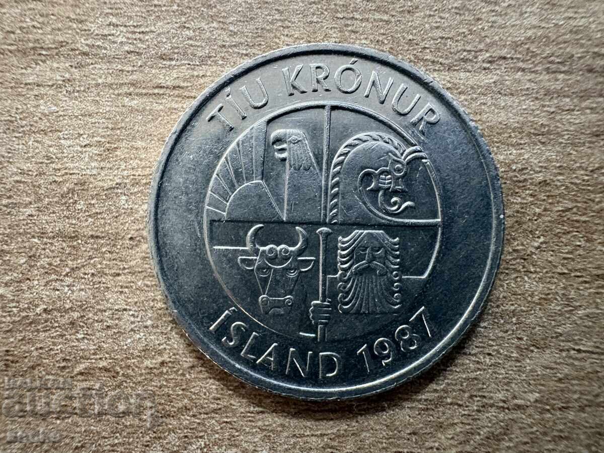 Islanda - 10 coroane (1987) cu preț € 0.20 | 0.39 BGN