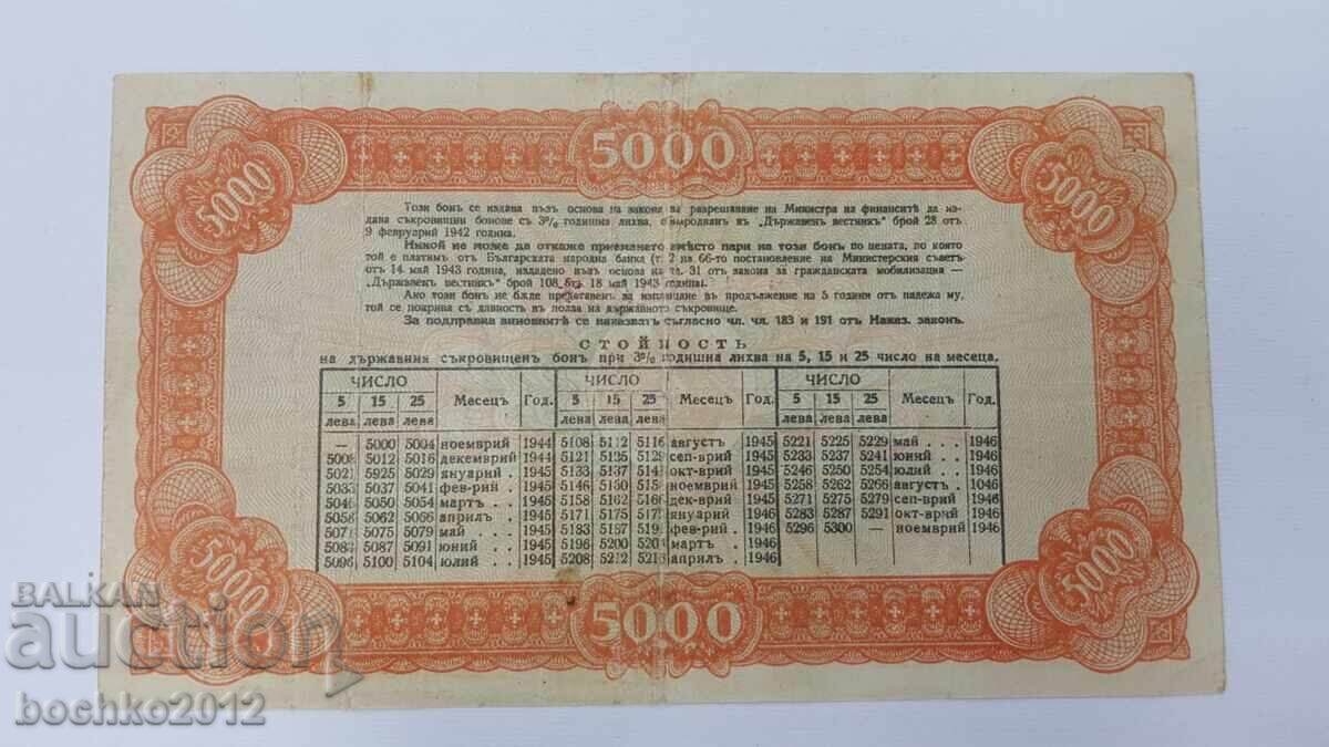 Livrarea Obligațiune de Stat 5000 leva - 1946 Livrarea Obligațiune de Stat 5000 leva - 1946