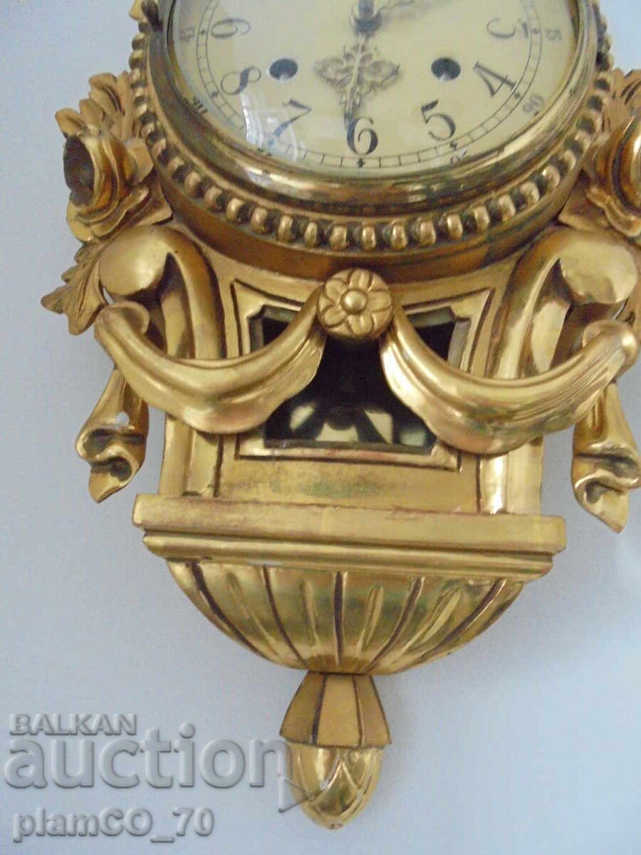 №*8663 Старинен стенен механичен часовник - 5