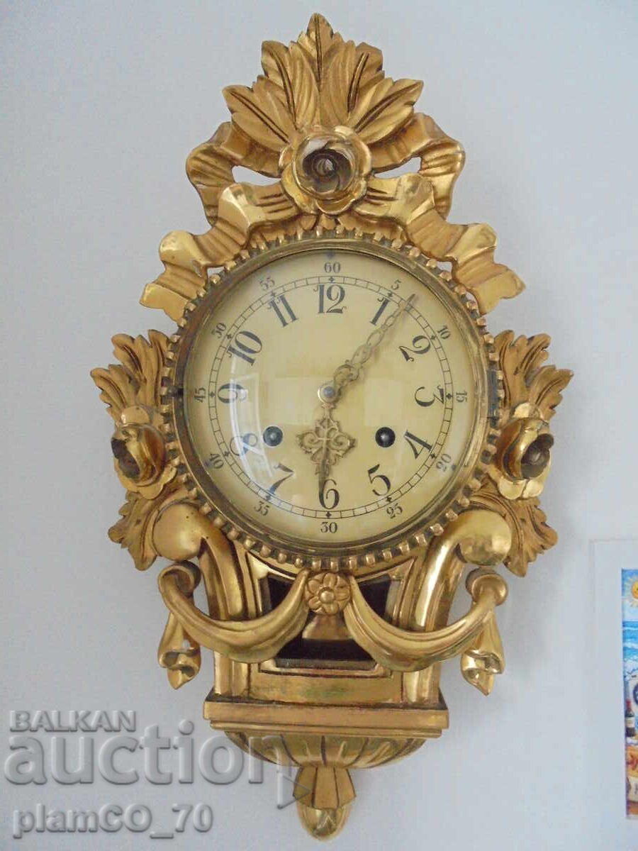 №*8663 Старинен стенен механичен часовник