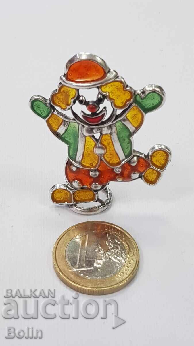 Collectible Cheerful Silver Clown with Enamel - Italy 800 purity - 5 Collectible Cheerful Silver Clown with Enamel - Italy 800 purity - 5