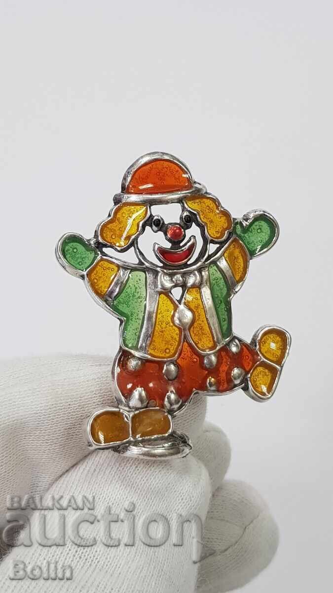 Collectible Cheerful Silver Clown with Enamel - Italy 800 purity - 7 Collectible Cheerful Silver Clown with Enamel - Italy 800 purity - 7