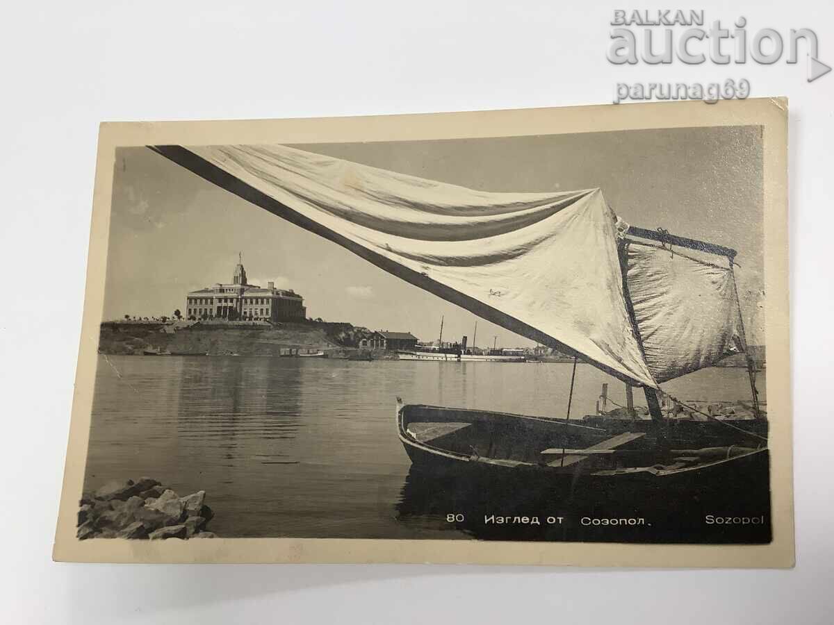 Carte poștală cu Sozopol - vedere din 1956