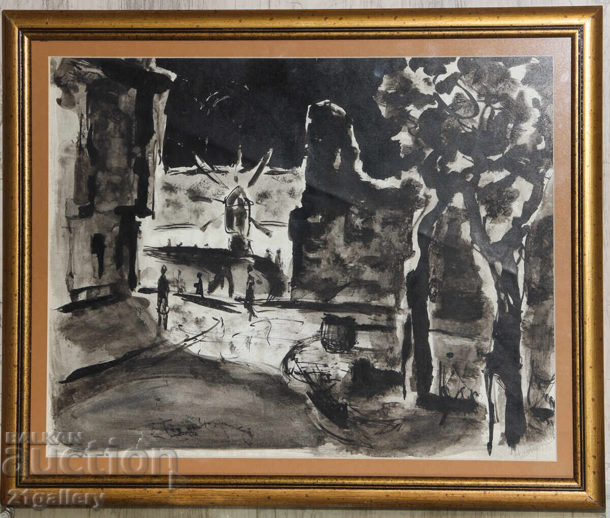 Naĭden Petkov (1918 - 1989) tush gradski peĭzazh με τιμή € 800.00 | 1564.67 BGN