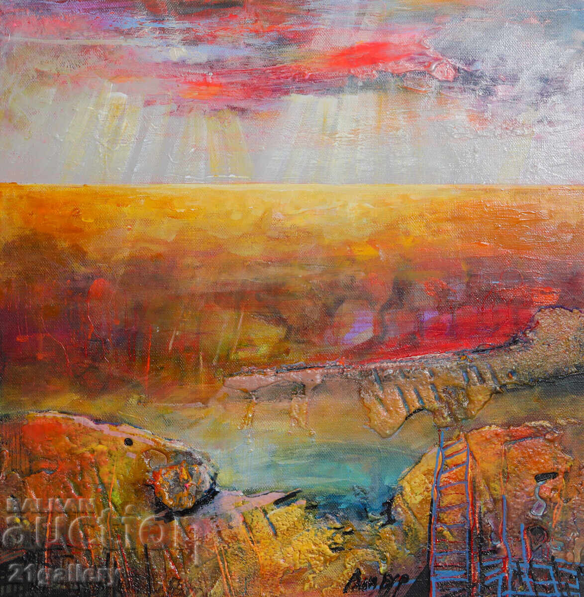 Auction Ralitsa Burova "Smiles after the storm" mixed media painting Auction Ralitsa Burova "Smiles after the storm" mixed media painting
