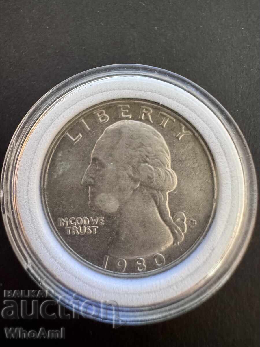1/4 Washington Quarter dollar - 1980